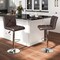 Costway Modern Bar Stools Set of 2 PU Leather Upholstered Swivel Counter Stools with Back Black/Brown/White